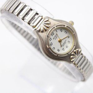 Vintage Acqua Watch Womens Silver Tone Stainless Steel Classic White Quartz Dial